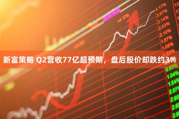 新富策略 Q2营收77亿超预期，盘后股价却跌约3%